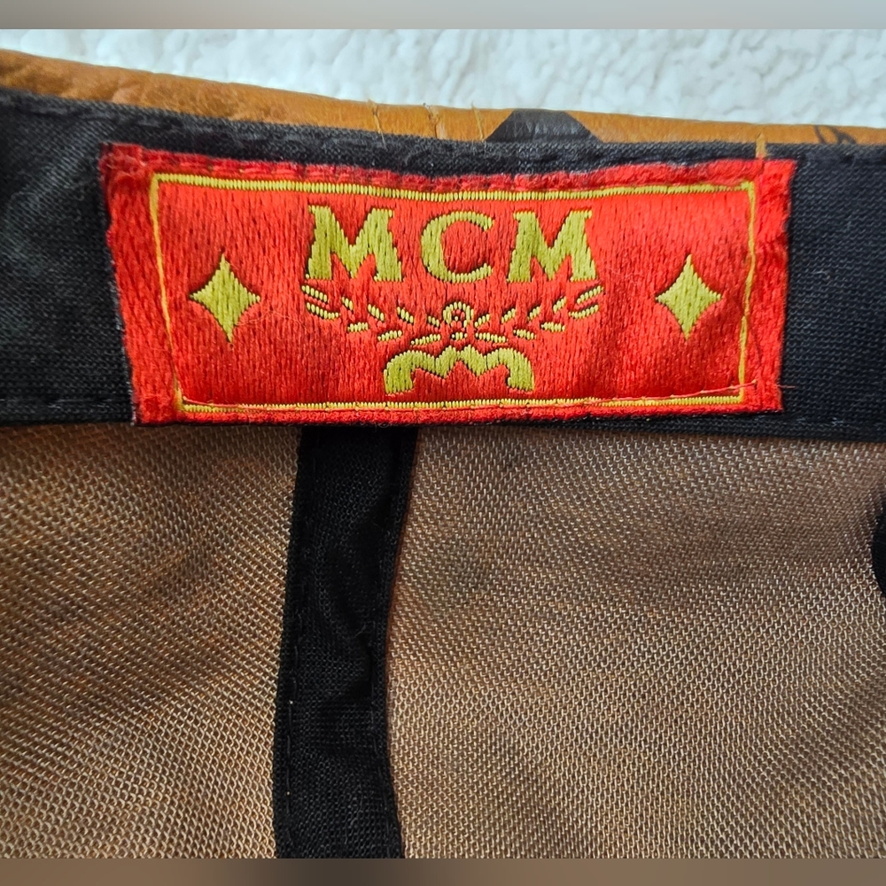 Authentic Mcm Snapback Monogram Baseball Laether … - image 8